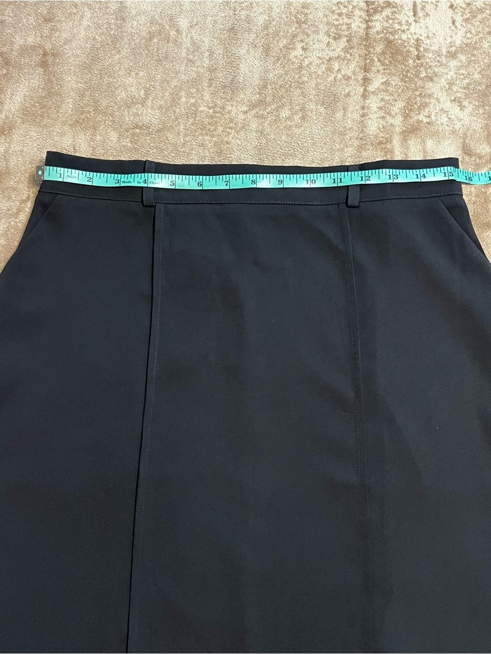 NWT UOOZEE Black Maxi A-Line Skirt Minimalist Quiet Luxury Size L - Picture 5 of 15